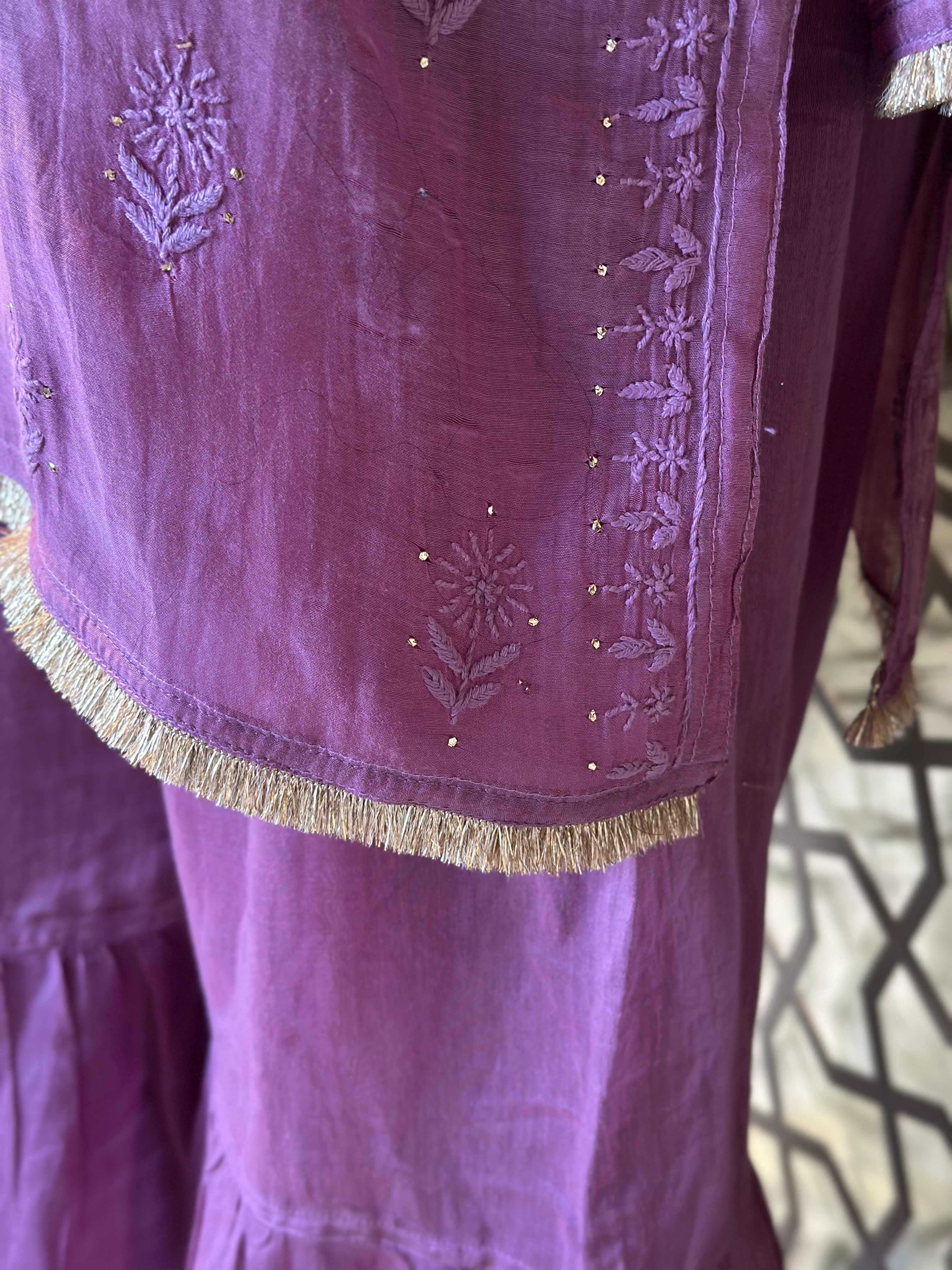Purple Gharara Set