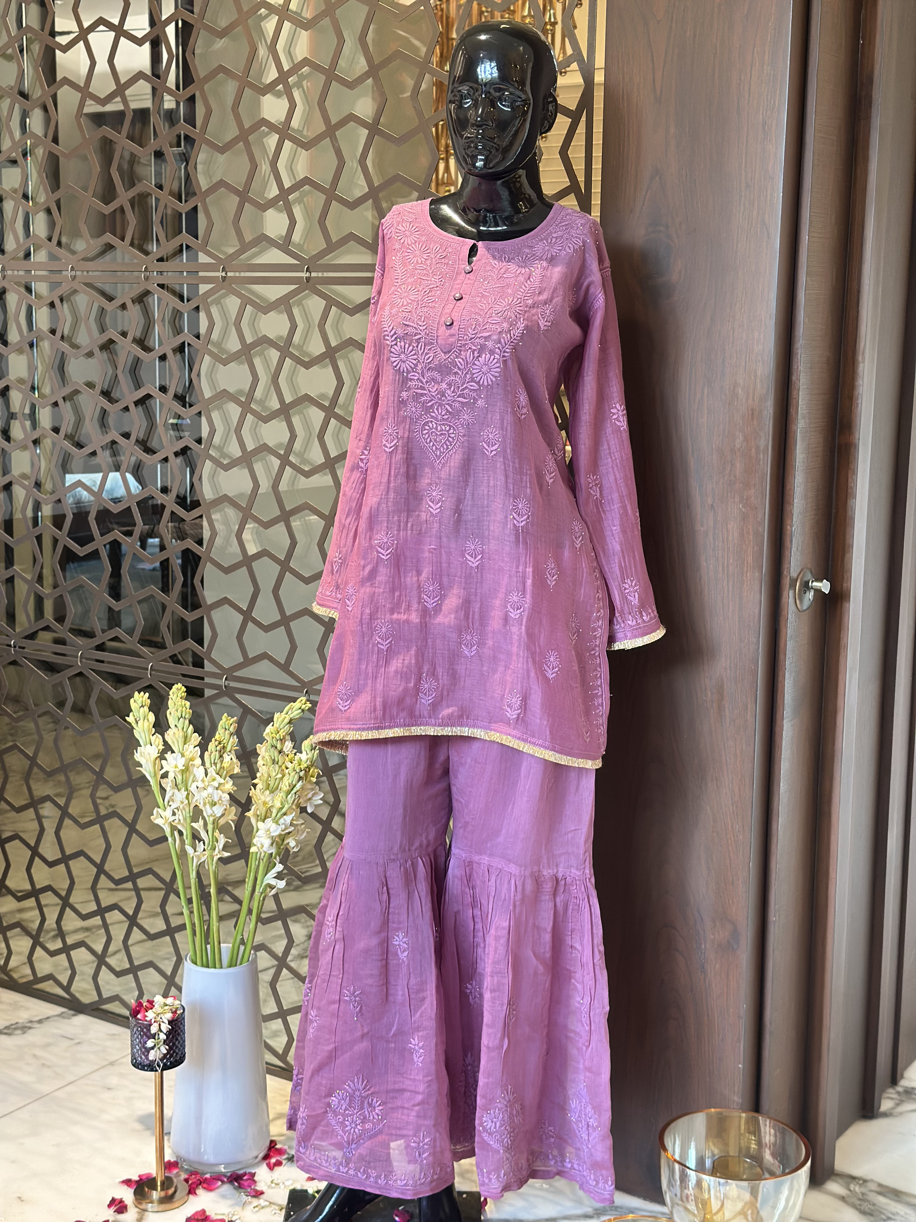Purple Gharara Set