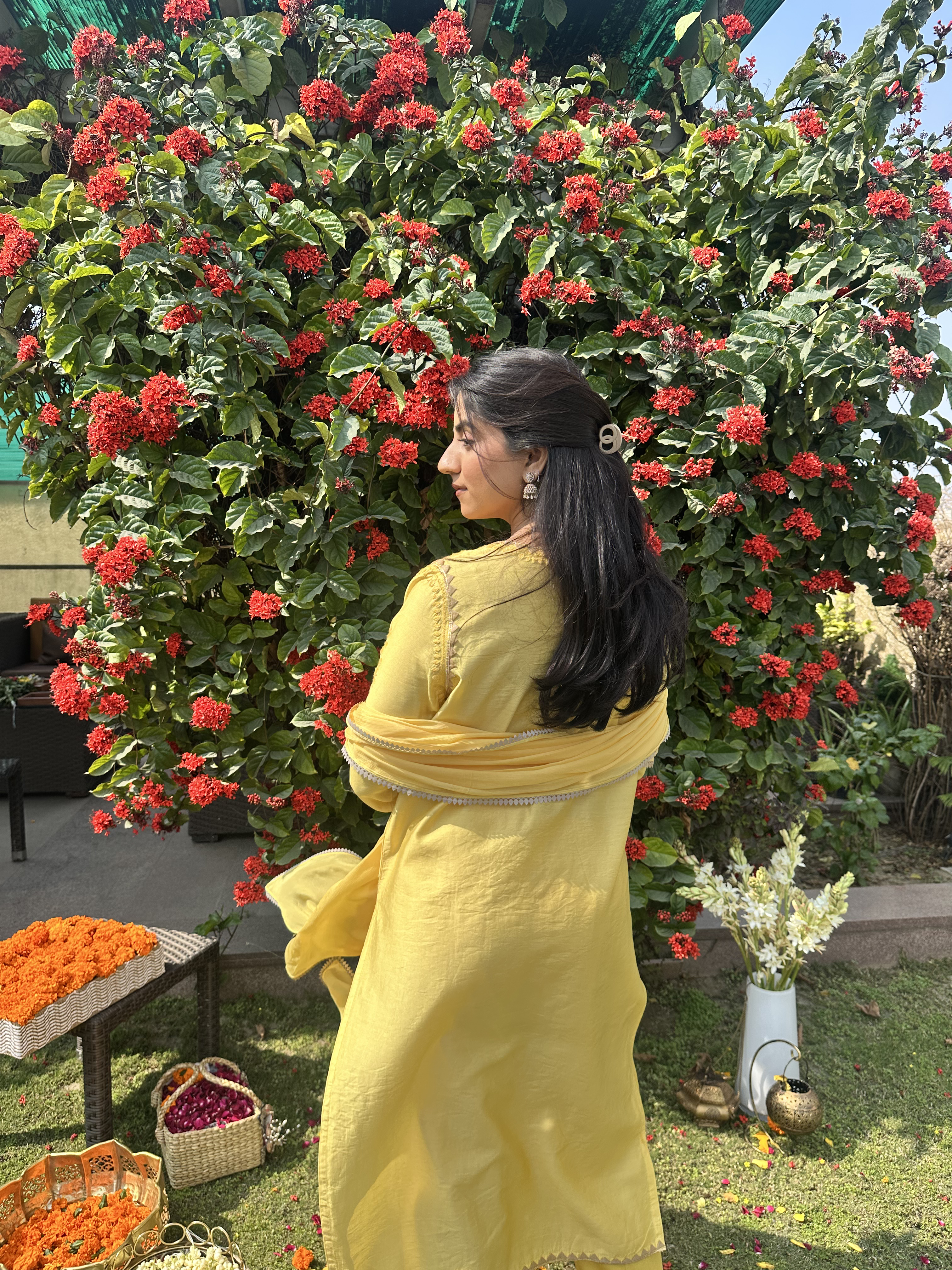 Yellow Chanderi Chikankari Set