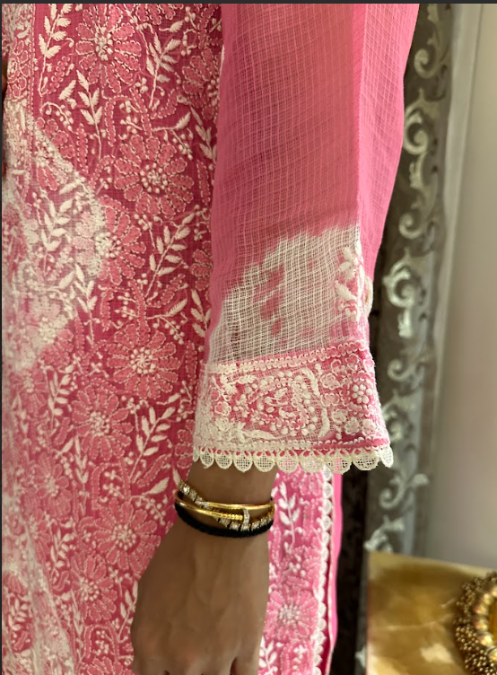 Gulnaar Pink Chikankari Set