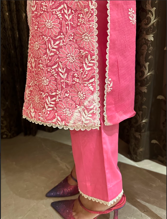 Gulnaar Pink Chikankari Set